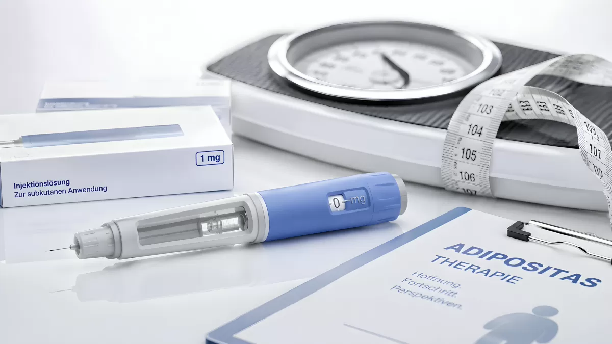 Adipositas-Therapie mit Injektionspen und Waage