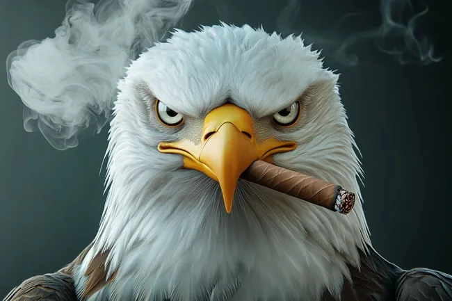 Adler mit Zigarre - Realistische Darstellung