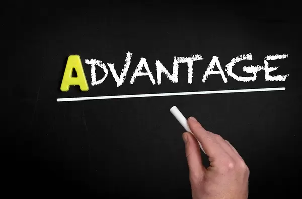 Advantage text on blackboard