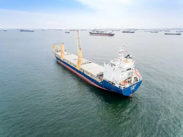 Aerial of Container Ship in Singapore