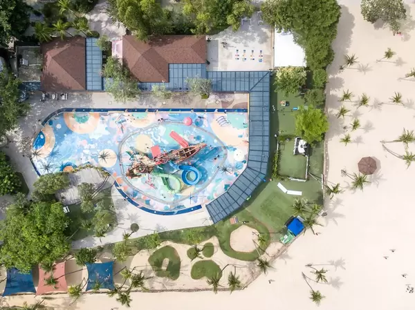 Aerial of Pirate Ship in Sentosa