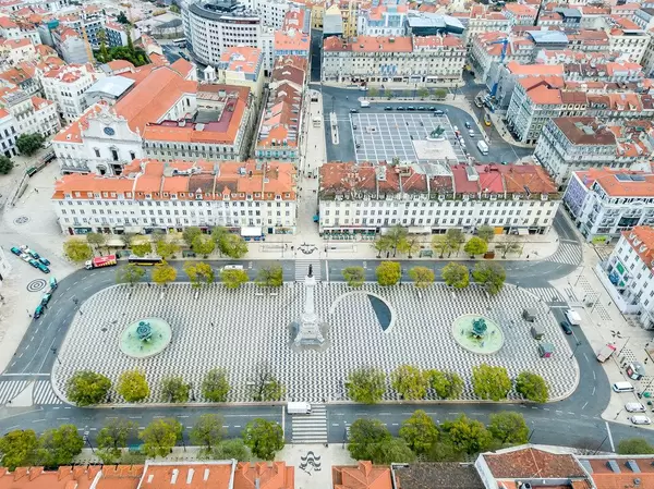 Aerial of Praça D. Pedro IV