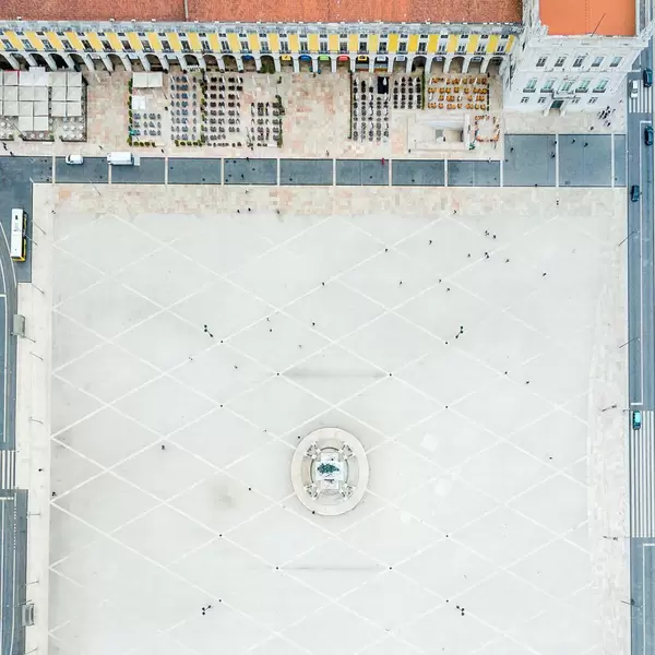 Aerial of Praça do Comércio (Top down)
