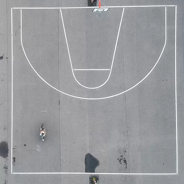 Aerial of Street Basketball