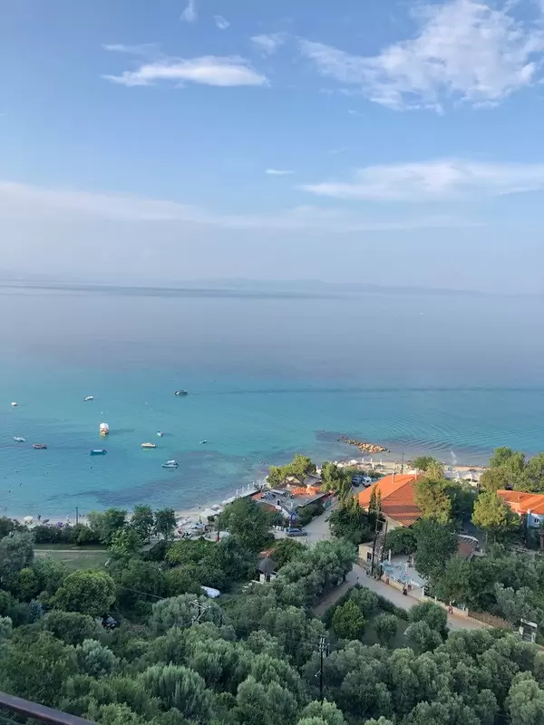 Aerial photo of Afitos with the sea in the background