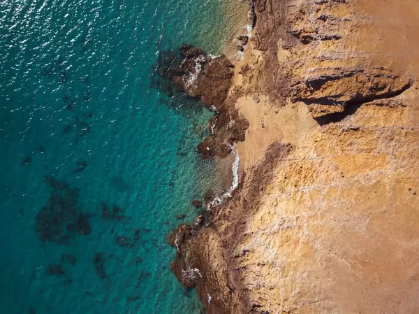 Aerial photo of Lanzarote coast / Luftaufnahme der Küste von Lanzarote