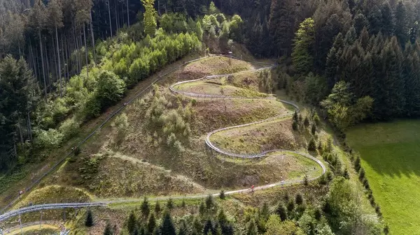 Aerial photo of summer toboggan run Gutach
