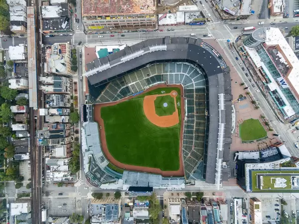 Aerial photo of Wrigley Field