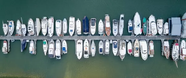 Aerial Shot of Sailing Yachts