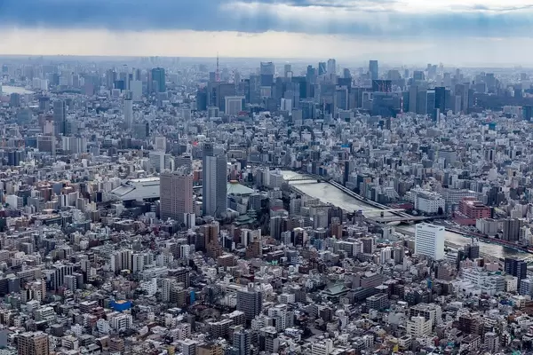 Aerial View from Tokyo Skytree with magic lighting
