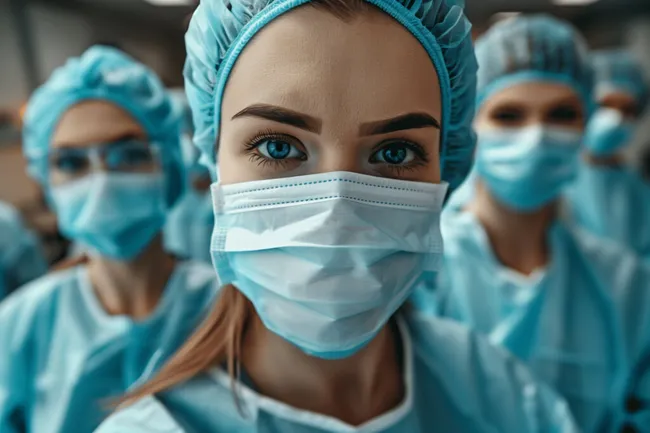 Ärzte und Krankenschwestern in Schutzkleidung