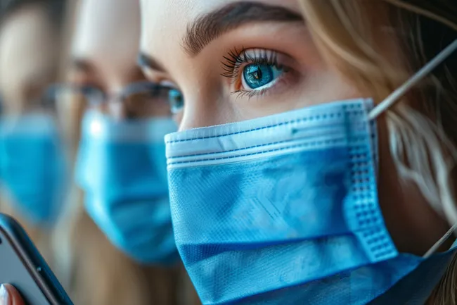 Ärztin mit Gesichtsmaske im Krankenhaus