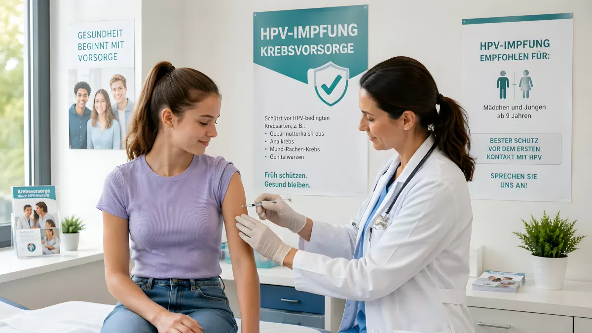 Ärztin verabreicht HPV-Impfung an junge Patientin