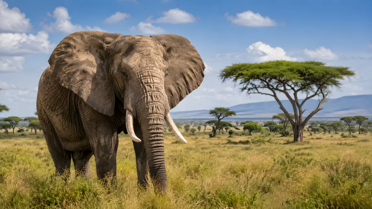 Afrikanischer Elefant in der Savanne Ostafrikas