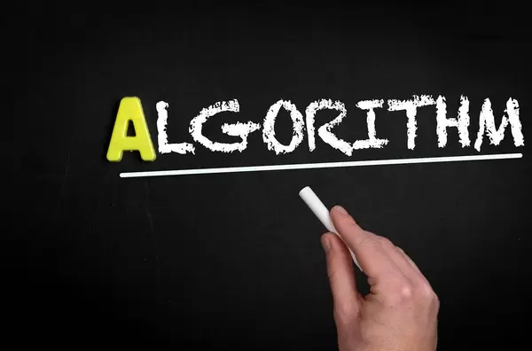 Algorithm text on blackboard