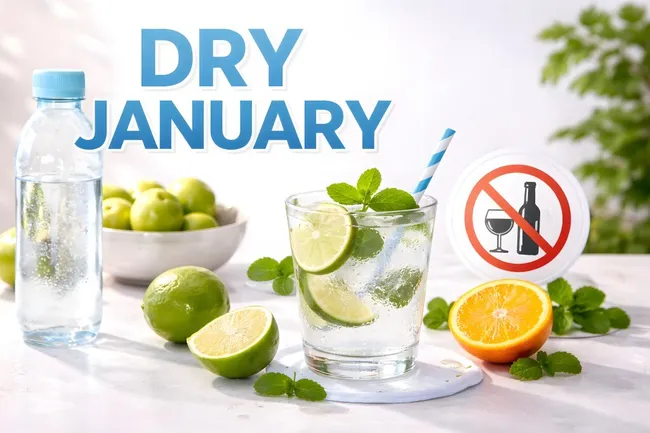 Alkoholfreie Erfrischung für die Dry-January-Kampagne