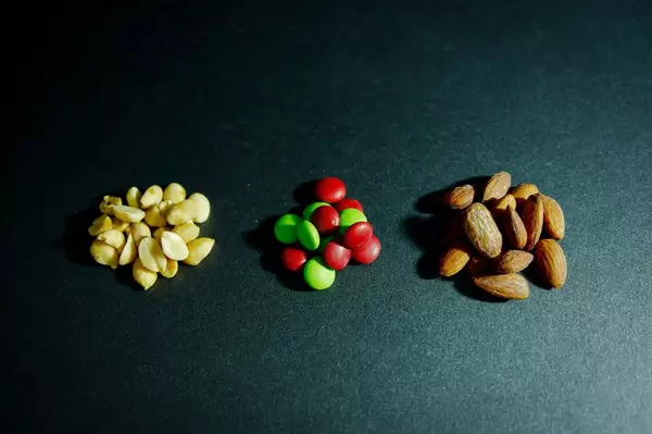 Almonds, candy, and peanuts  Flip 2019