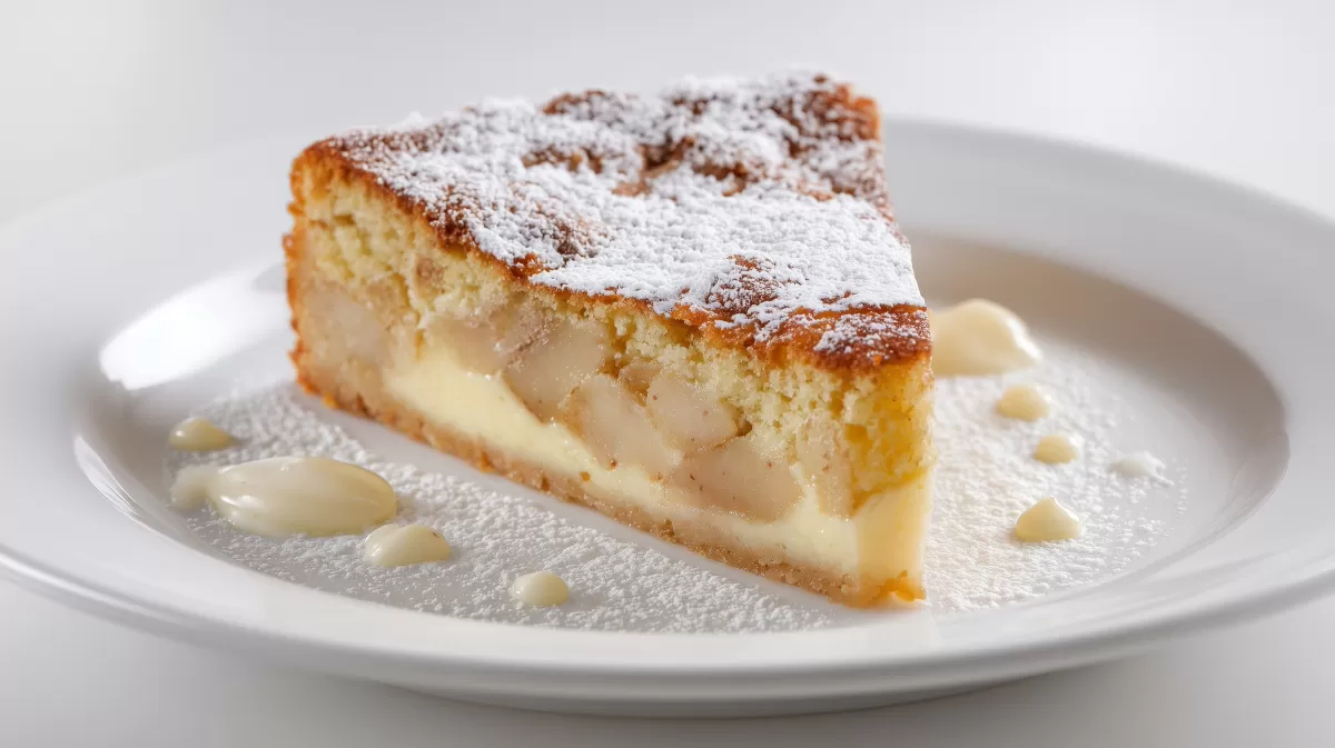 Altdeutscher Apfelstreuselkuchen mit Puderzucker