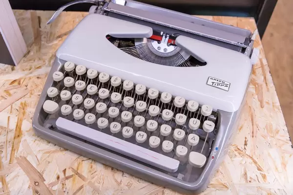 Alte Vintage Schreibemaschine an Photokina in Köln