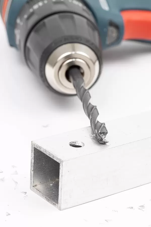 Aluminum Bar with hole drilled with Battery Drill