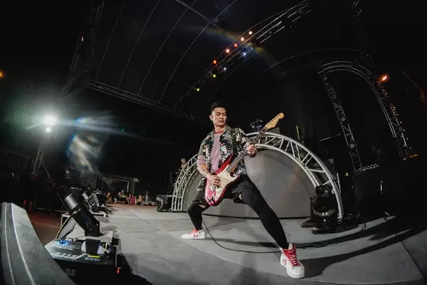 Alwyn rocking his guitar at Dinagyang Music Festival