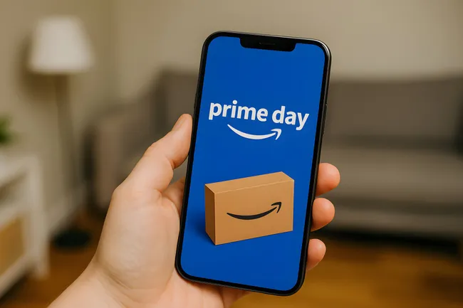 Amazon Prime Day auf Smartphone in Nahaufnahme