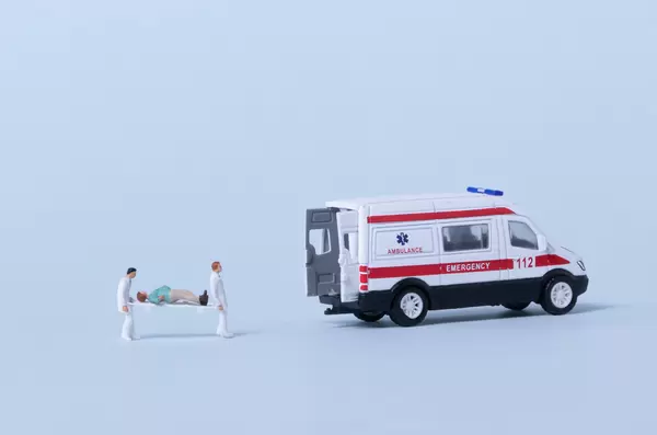 Ambulance team taking care of patient