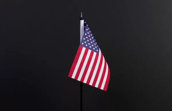 American flag on black background