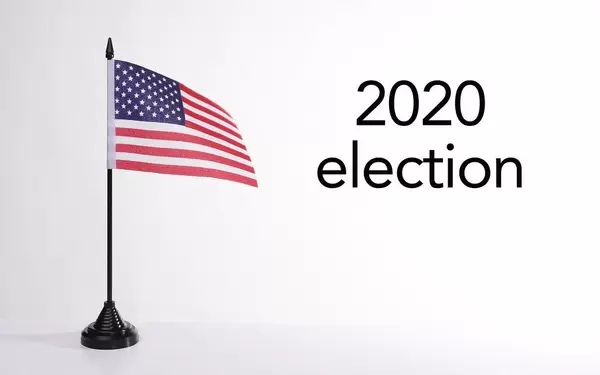 American flag with 2020 election text