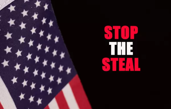 American flag with Stop the Steal text