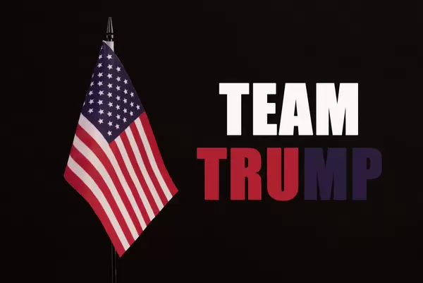 American flag with Team Trump text