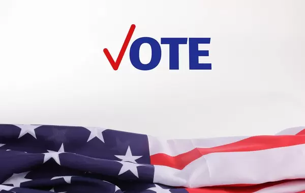 American flag with Vote text