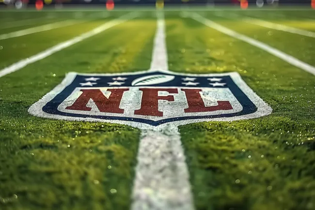 American Football Spielfeld mit NFL Logo