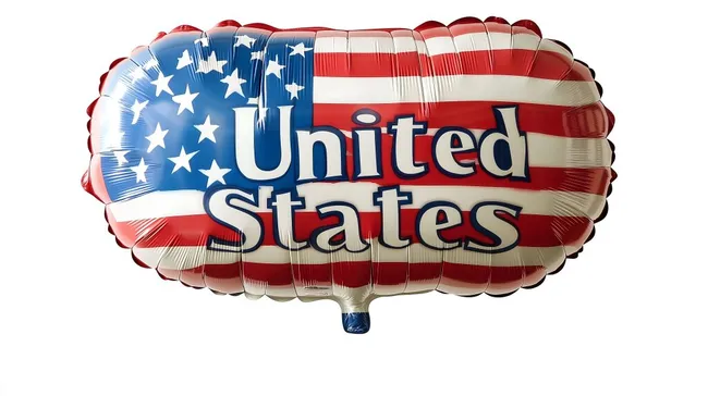 Amerikanische Flagge als aufgeblasener Luftballon