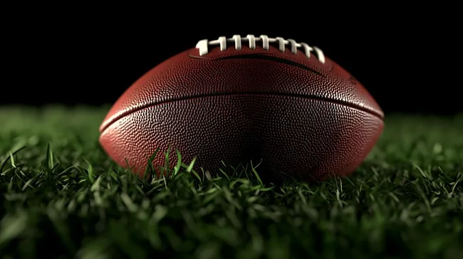 Amerikanischer Football auf saftigem Rasen