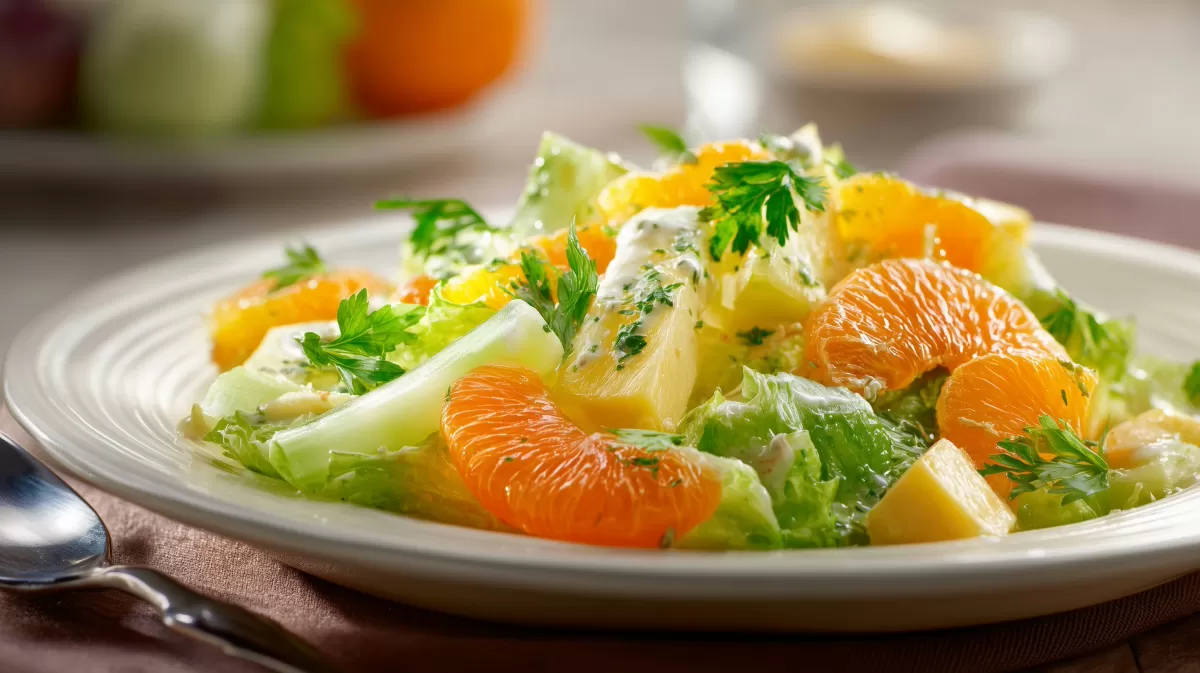 Amerikanischer Selleriesalat mit Mandarinen und Kräutern