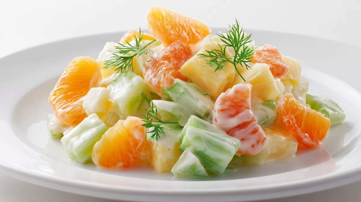 Amerikanischer Selleriesalat mit Orangen und Ananas