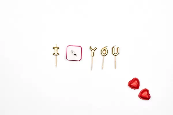 An offer of marriage on white background