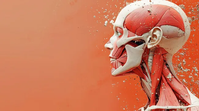 Anatomische Darstellung der Gesichtsmuskulatur