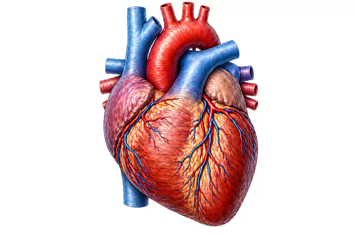 Anatomische Illustration eines menschlichen Herzens