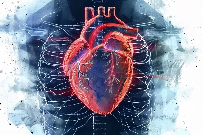 Anatomisches Herz mit Adern und Blutgefäßen