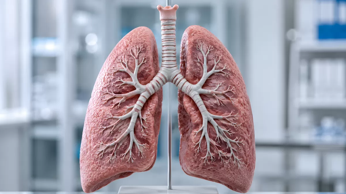 Anatomisches Lungenmodell mit Bronchien im Labor