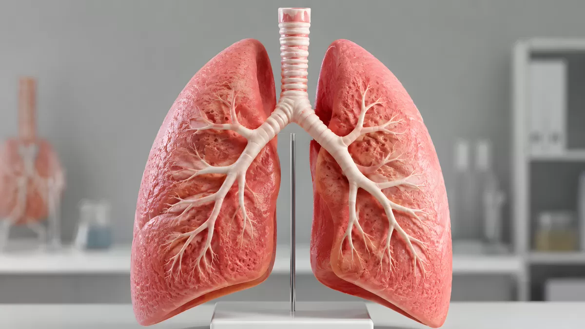 Anatomisches Lungenmodell mit Bronchien in Nahaufnahme