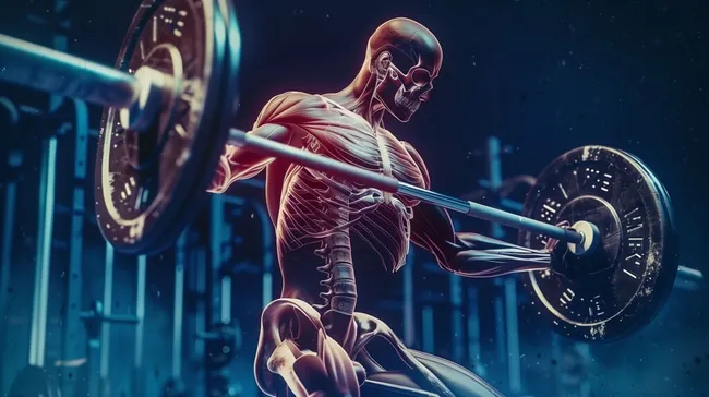 Anatomisches Muskel-Skelett-Modell beim Krafttraining