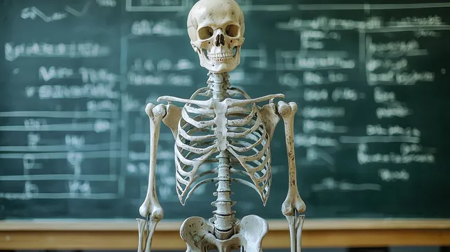 Anatomisches Skelettmodell im Biologieunterricht