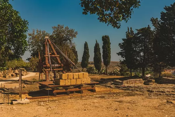 Ancient Transportation Of Stones  in Temple Alley in Agrigento, Sicily (Flip 2019)