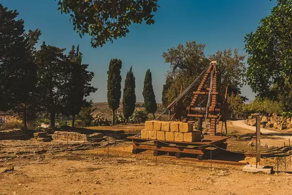Ancient Transportation Of Stones  in Temple Alley in Agrigento, Sicily