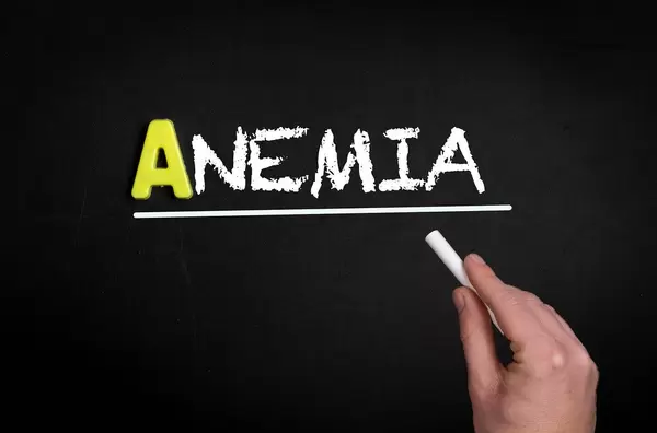 Anemia text on blackboard