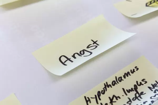 Angst geschrieben auf einem Klebezettel