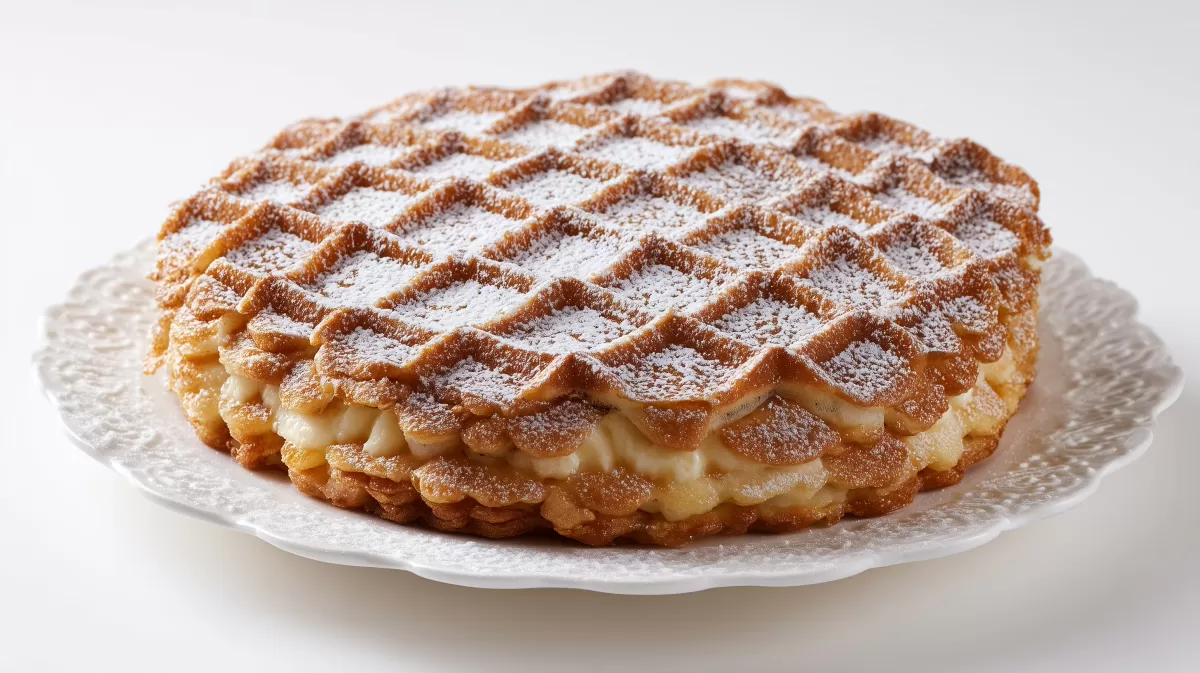 Anis Waffeln Neujahrs Kuchen mit Puderzucker